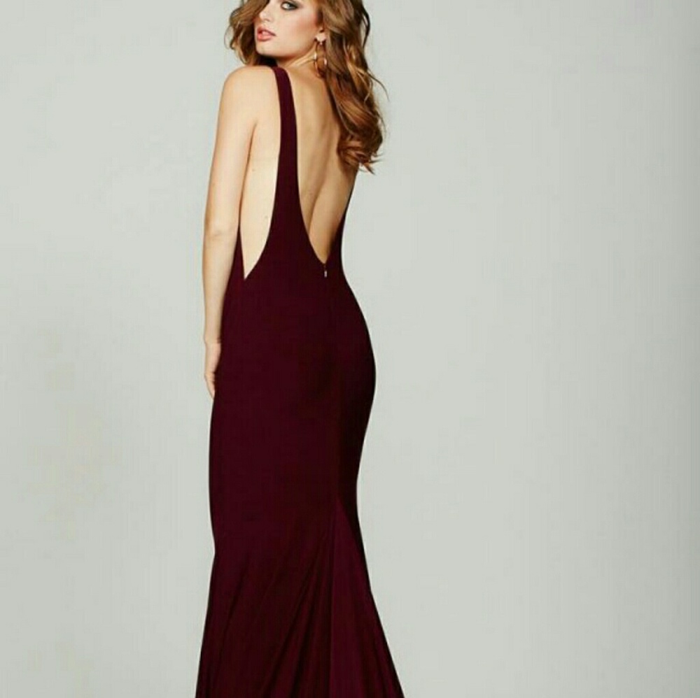 Jovani burgundy evening dress